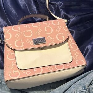 GUESS Pink and Cream Backpack